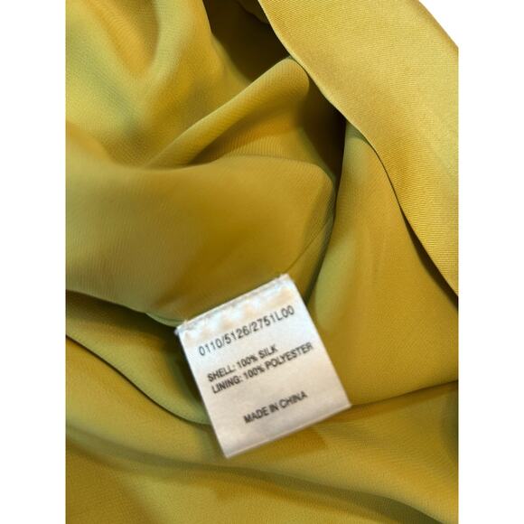 Rare Hobbs NW3 Silk Chartreuse Dress - Size 8 - Picture 4 of 13